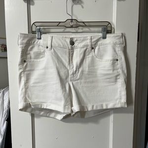 American Eagle white denim shorts